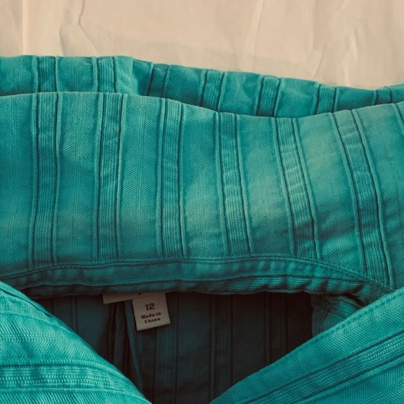 J. Jill Turquoise** Ridged 100% Cotton Blazer Size 12 - Picture 15 of 15